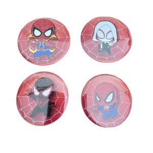 Spiderman Logo Chibi Buttons Set of 4